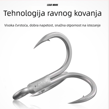 BKK sidreni kuki za morski ribolov, model 6071-4X-HG, s tri kukice, četiri puta ojačano, otporno na koroziju
