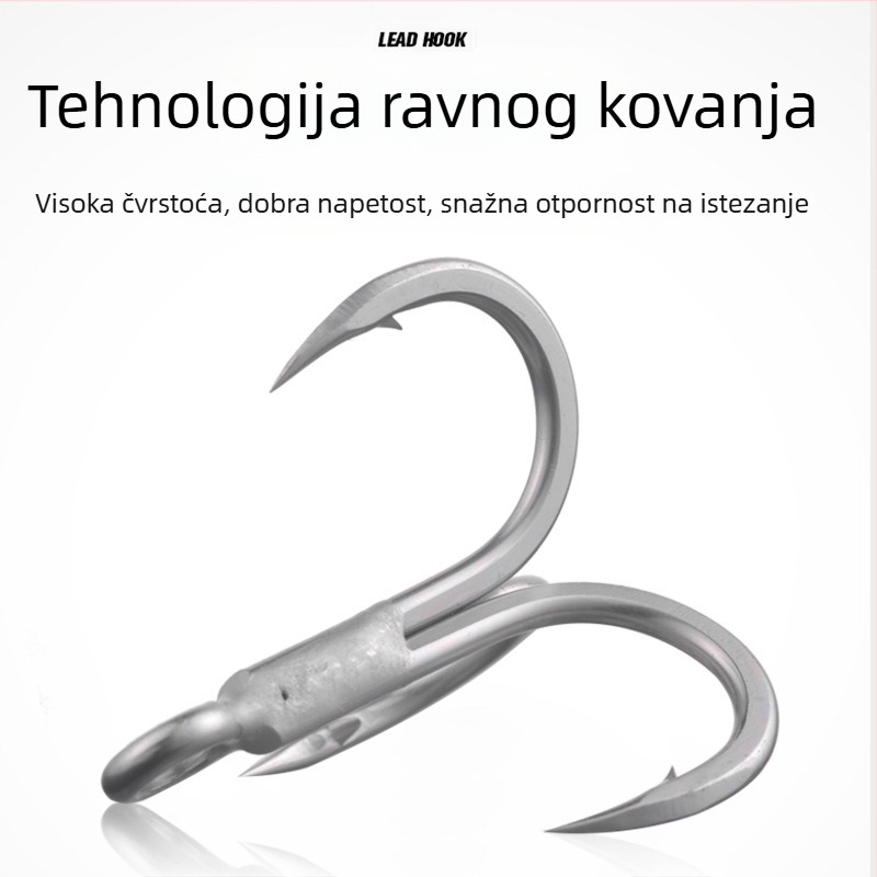 BKK sidreni kuki za morski ribolov, model 6071-4X-HG, s tri kukice, četiri puta ojačano, otporno na koroziju