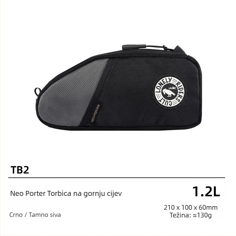 ULAC torba za okvir bicikla na gornju cijev TB1/TB2, platnena, kapacitet 1.2–1.6 L