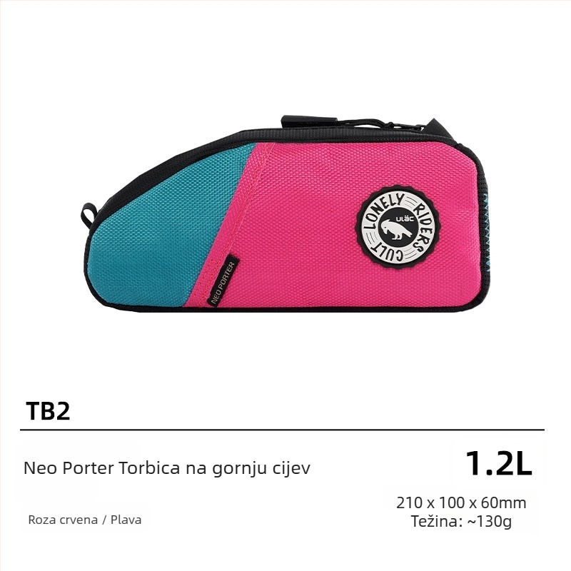 ULAC torba za okvir bicikla na gornju cijev TB1/TB2, platnena, kapacitet 1.2–1.6 L