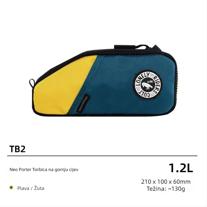 ULAC torba za okvir bicikla na gornju cijev TB1/TB2, platnena, kapacitet 1.2–1.6 L