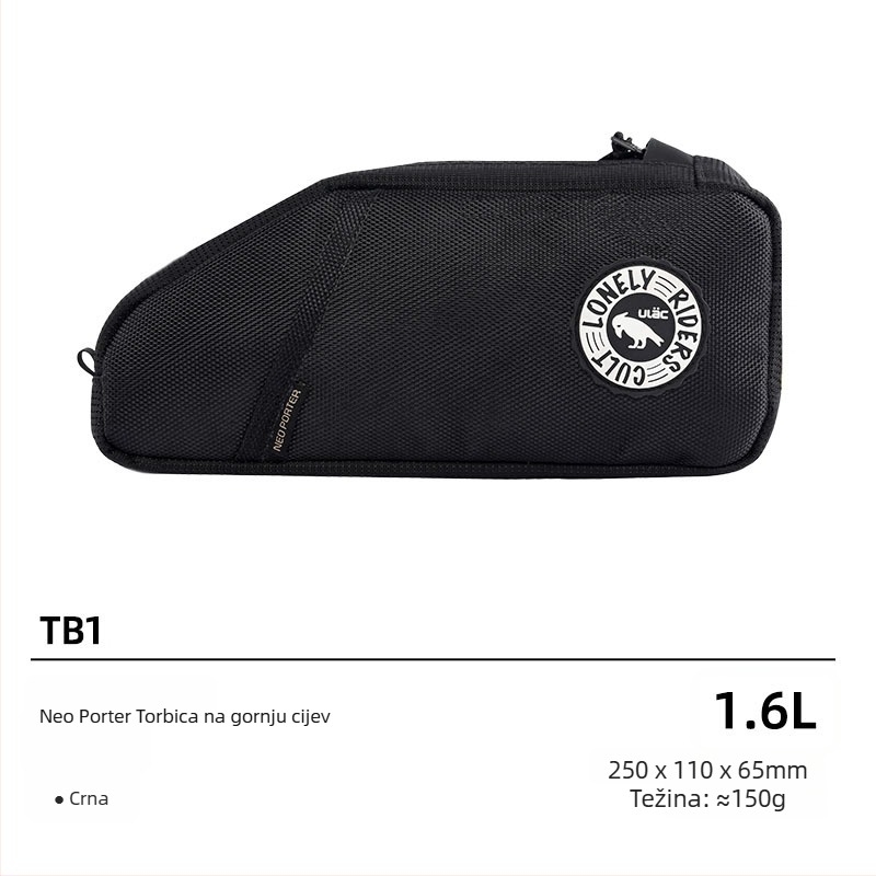 ULAC torba za okvir bicikla na gornju cijev TB1/TB2, platnena, kapacitet 1.2–1.6 L