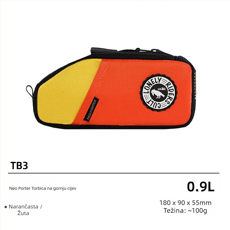 ULAC torba za okvir bicikla na gornju cijev TB1/TB2, platnena, kapacitet 1.2–1.6 L