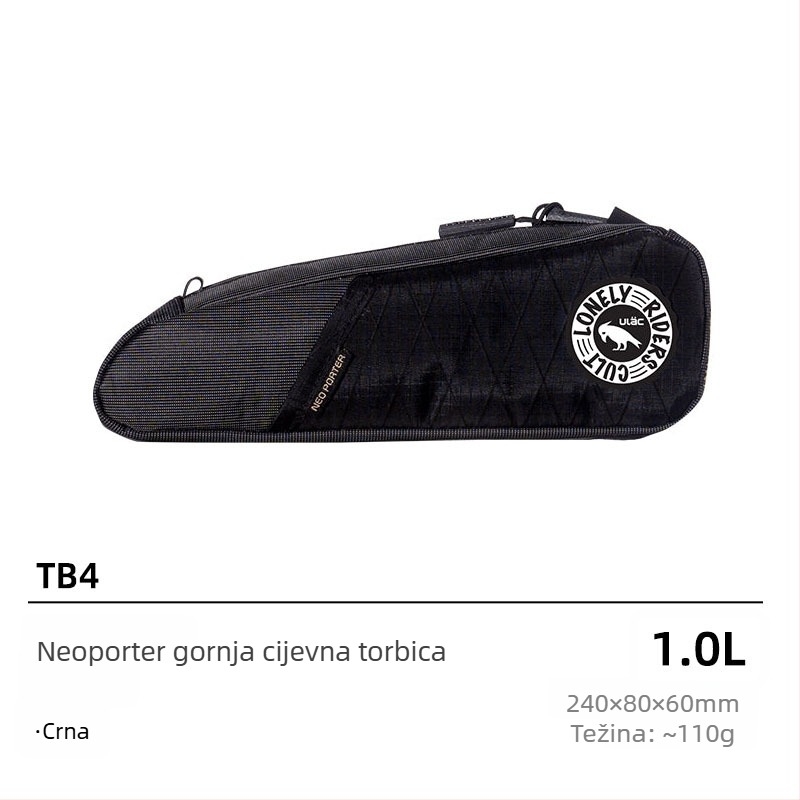 ULAC torba za okvir bicikla na gornju cijev TB1/TB2, platnena, kapacitet 1.2–1.6 L