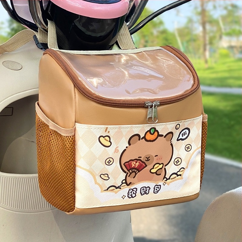 Prednja torba za električni bicikl, PU koža, vodootporna, s unutarnjom podstavom, model: Electric Bicycle Hanging Bag
