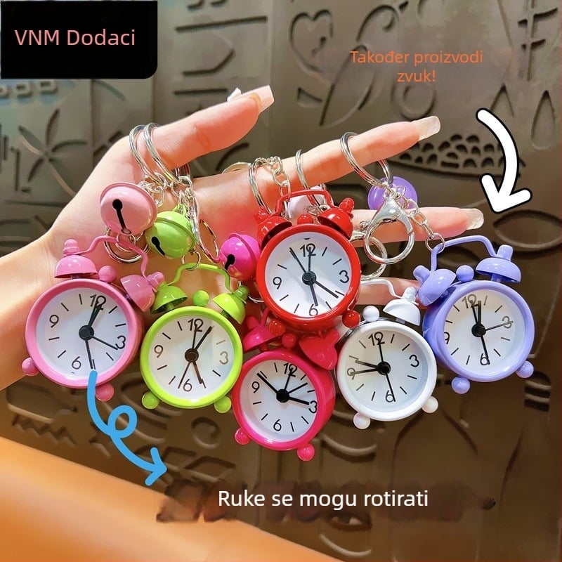 Woan privjesak za ključeve s budilicom – stakleni materijal, odvojeno pakiranje, pogodna za darove na vjenčanjima, rođendanima i diplomama