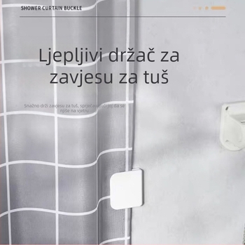 Klip za tuš zavjesu od ABS-a – jednostavna kuka, nosivost 2 kg, bez bušenja, 2 komada, moderan minimalistički stil