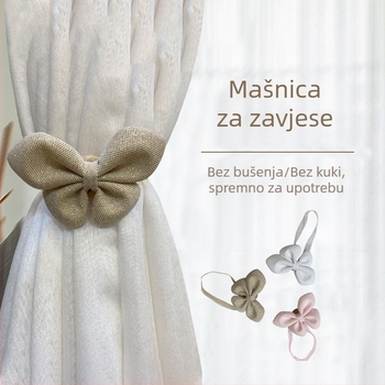 Traka za zavjese s mašnicom, nordijski stil, pamuk i lan, Yiyang