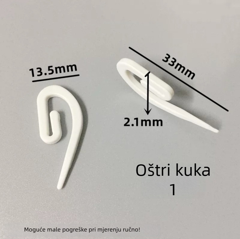 Plastični S‑kukica za zavjese za tračnicu, univerzalna kompatibilnost, za auto zavjese