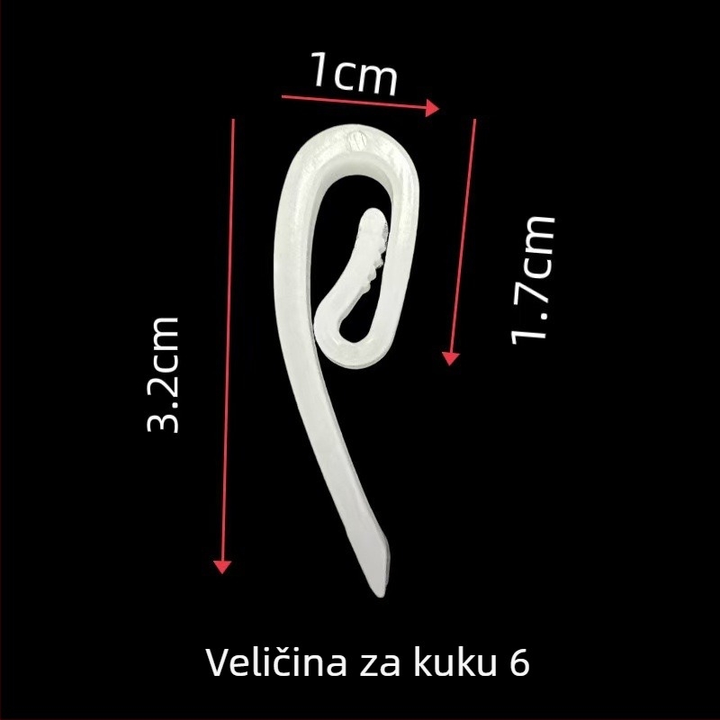 Plastični S‑kukica za zavjese za tračnicu, univerzalna kompatibilnost, za auto zavjese