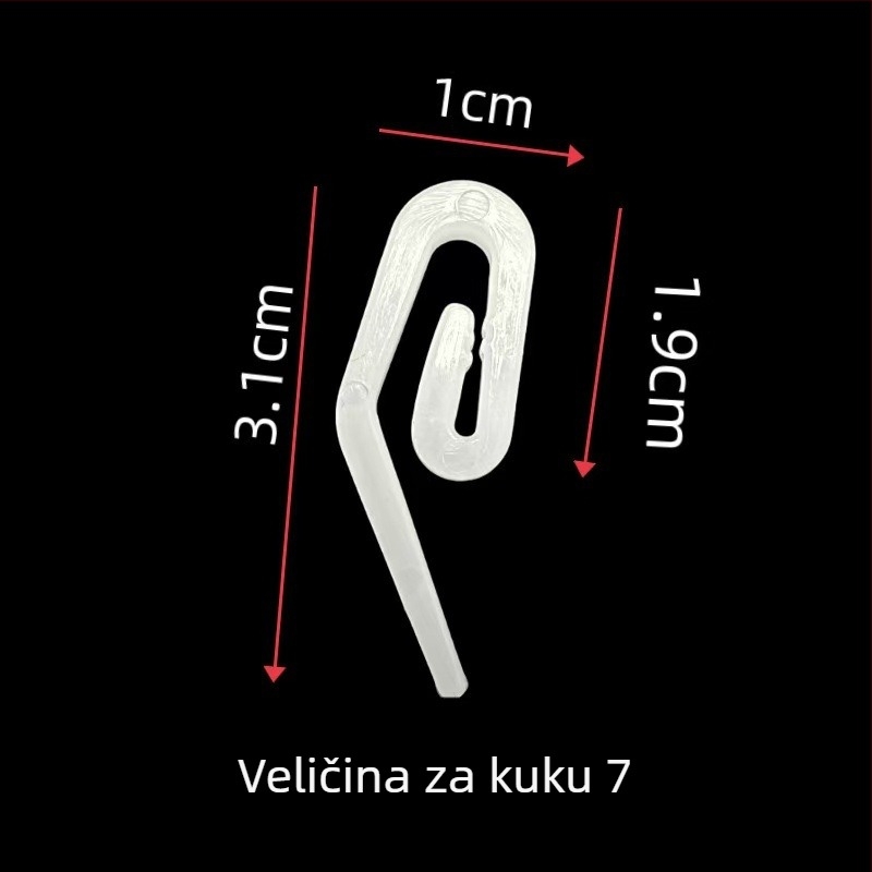 Plastični S‑kukica za zavjese za tračnicu, univerzalna kompatibilnost, za auto zavjese