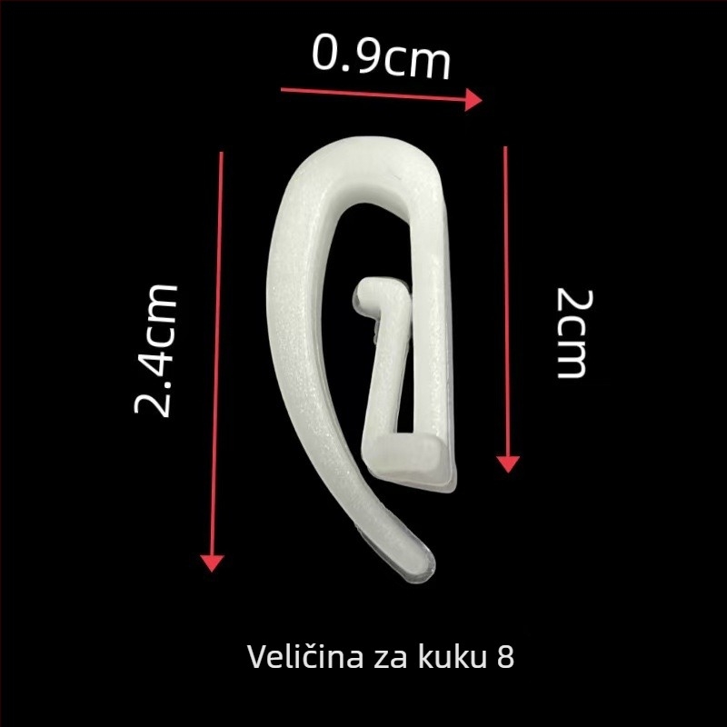 Plastični S‑kukica za zavjese za tračnicu, univerzalna kompatibilnost, za auto zavjese