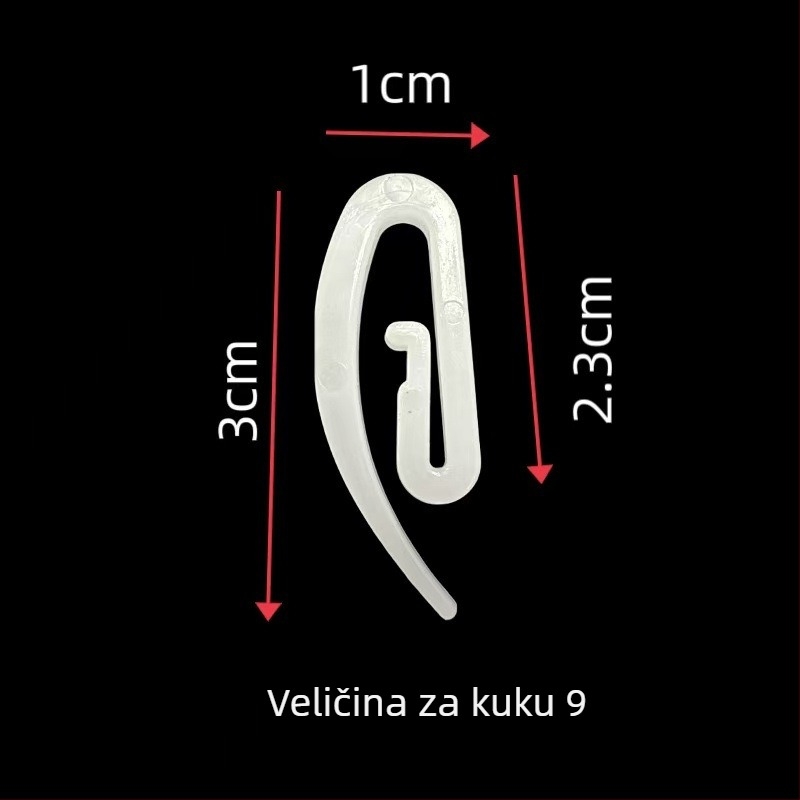 Plastični S‑kukica za zavjese za tračnicu, univerzalna kompatibilnost, za auto zavjese