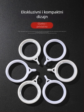 Zavjesni prsten za rimski štap – kuka i prsten skup