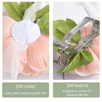 Zavjesne vezice s umjetnim cvijećem, nordijski seoski stil, kućni dekor