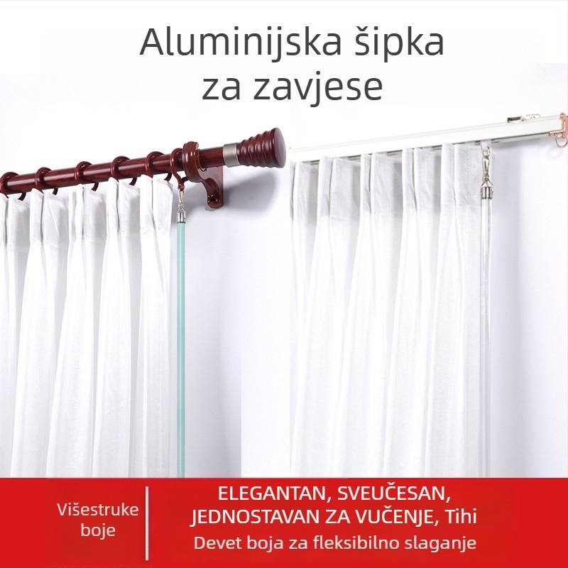 Rimska šipka za zavjese – aluminijska legura, model CH-CH20200811, za viseće zavjese, brend Can Hong