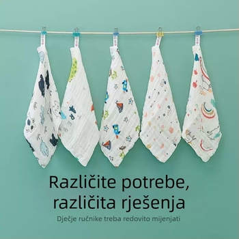 Dječji ručnici za lice i ruke - 100% pamuk gazasta tkanina, paket od 32 komada, 100–120 g po komadu, Grace Jie Liya