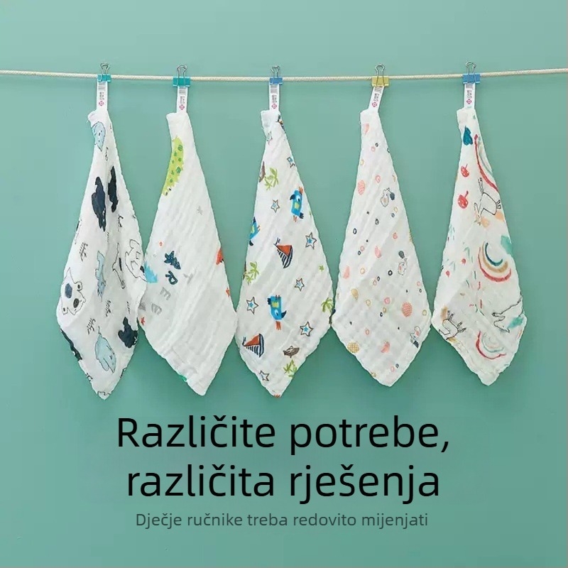 Dječji ručnici za lice i ruke - 100% pamuk gazasta tkanina, paket od 32 komada, 100–120 g po komadu, Grace Jie Liya