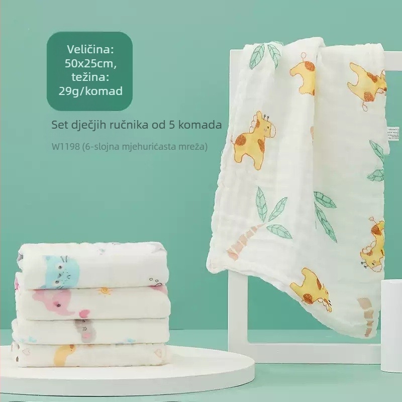 Dječji ručnici za lice i ruke - 100% pamuk gazasta tkanina, paket od 32 komada, 100–120 g po komadu, Grace Jie Liya