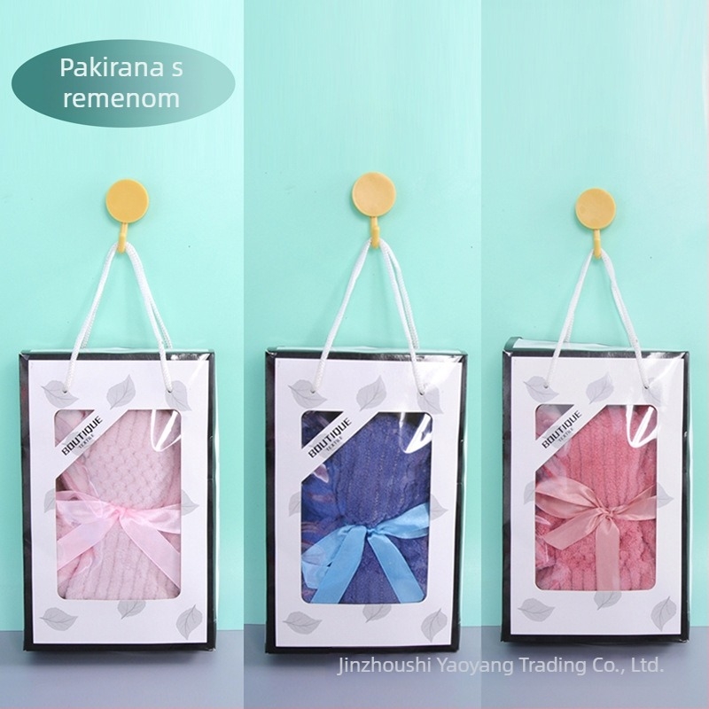 Ručnik u kutiji za poklon u obliku medvjeda – koral fleece, otprilike 65 g, 32s combed yarn, prilagođavanje logotipu, privatna etiketa dostupna