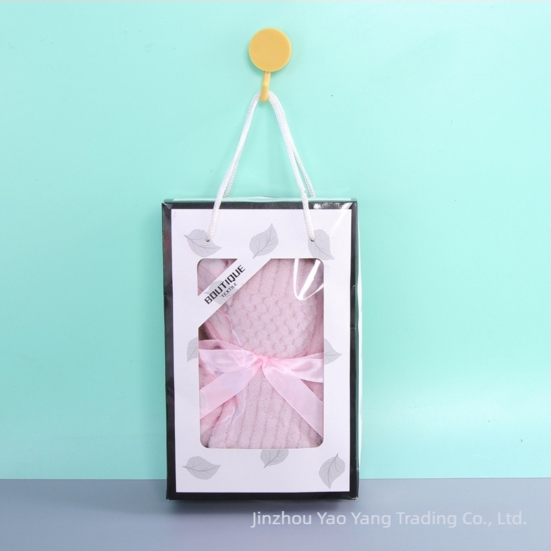 Ručnik u kutiji za poklon u obliku medvjeda – koral fleece, otprilike 65 g, 32s combed yarn, prilagođavanje logotipu, privatna etiketa dostupna