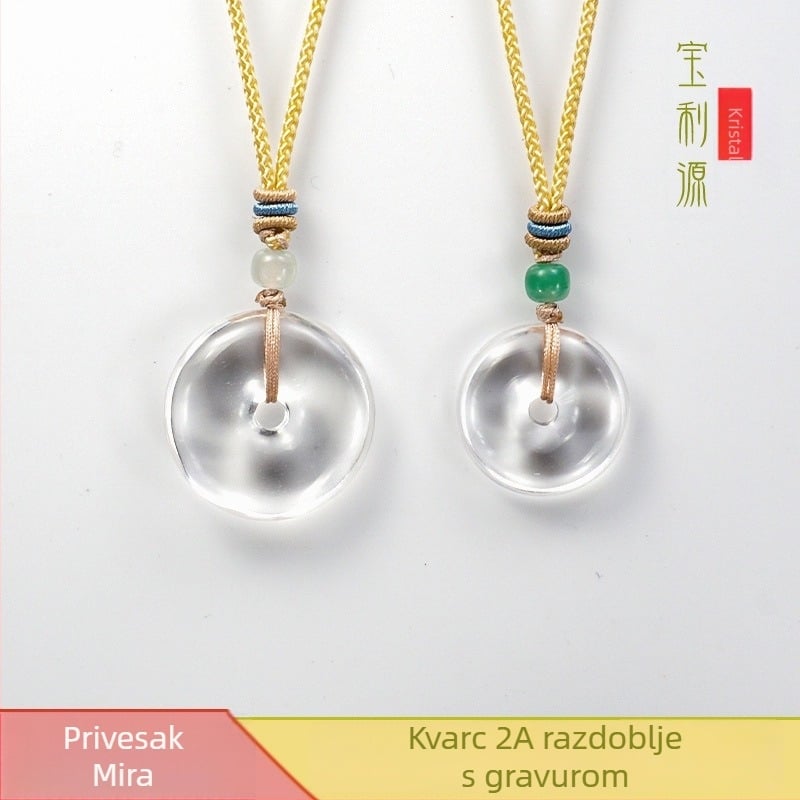 Kristalni privjesak, bez bočnih kamenja, stil nacionalnog trenda