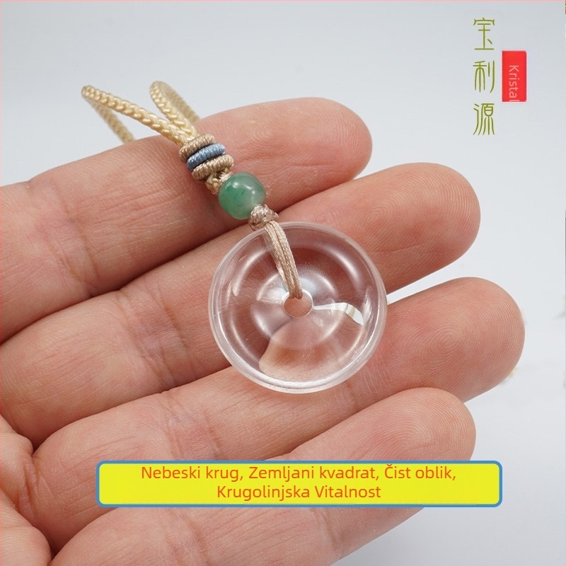 Kristalni privjesak, bez bočnih kamenja, stil nacionalnog trenda