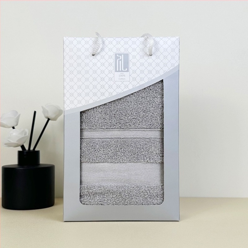 Pamukani ručnici u poklon kutiji, dvostruko pakiranje, 120–140 g, šivanje i jednostavno tkivo, prilagođeni logo