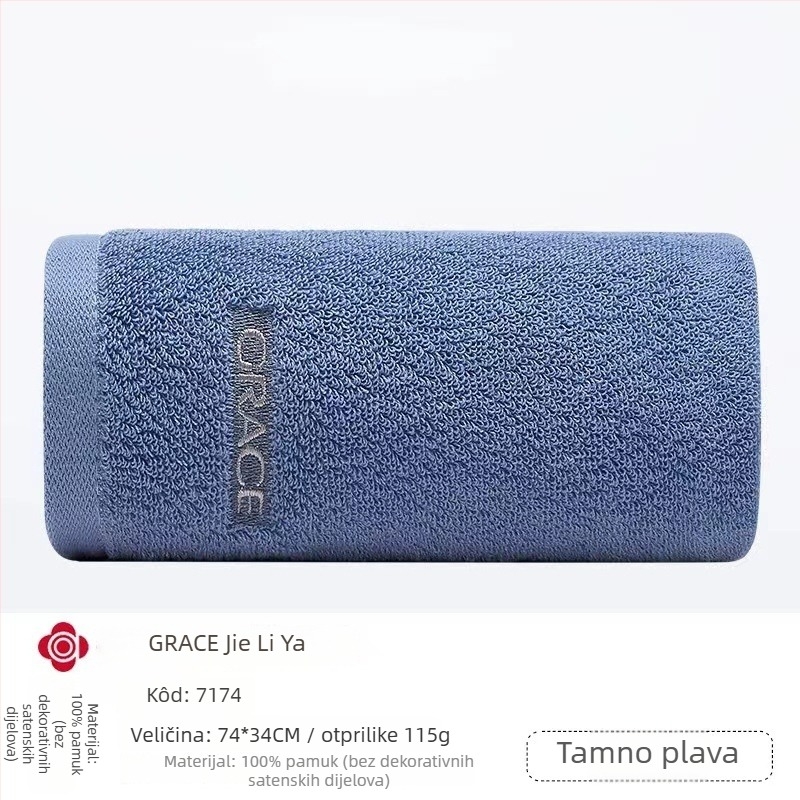 Ručnik za lice Grace/Jielia, 100-120 g, 32s pređa, jednostavno tkanje, 100% pamuk