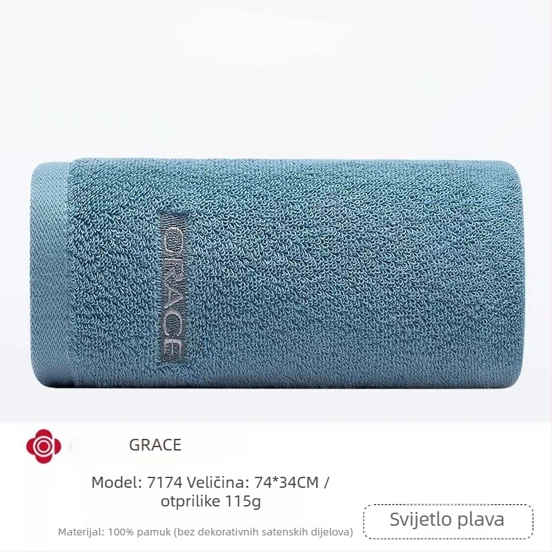 Ručnik za lice Grace/Jielia, 100-120 g, 32s pređa, jednostavno tkanje, 100% pamuk