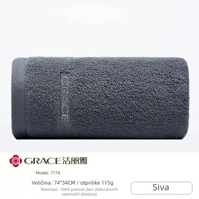 Ručnik za lice Grace/Jielia, 100-120 g, 32s pređa, jednostavno tkanje, 100% pamuk