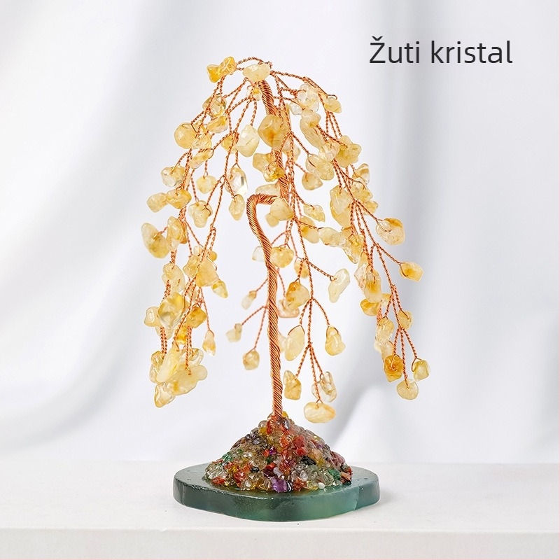 Kristalno stablo novca — prirodni ljubičasto-ružičasti citrin kristal, ručno pleteni dizajn, moderna jednostavnost (Materijal: Kristal; Brand: Runyangshi; Kategorija: Kristal sirov kamen; Pakiranje: PP vrećica)
