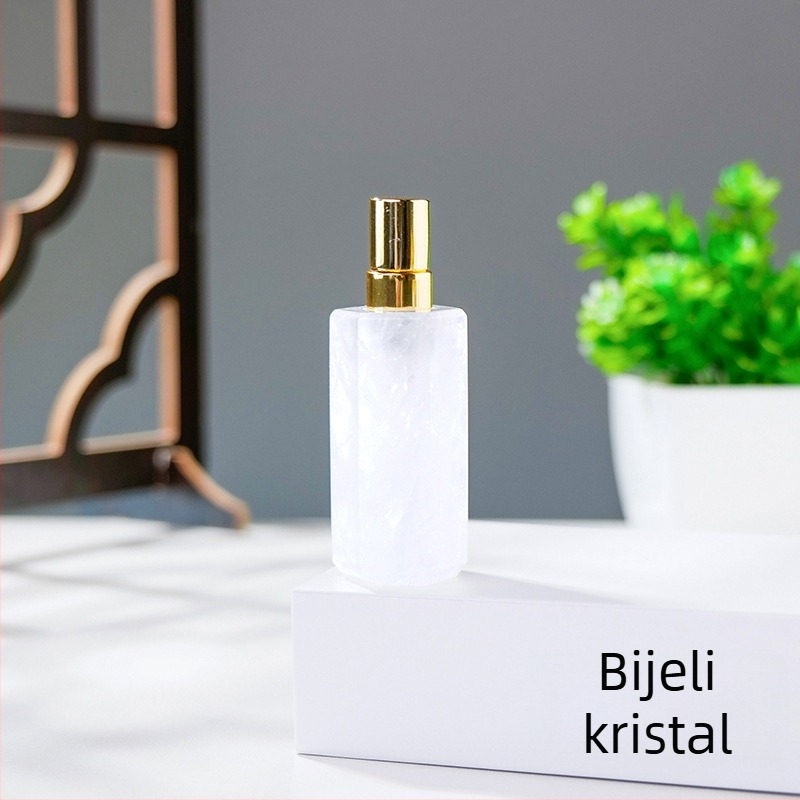 Set kristalnih bočica za parfem s nefritom i ahatom za aromaterapiju i losione, bočice za raspršivanje eteričnih ulja