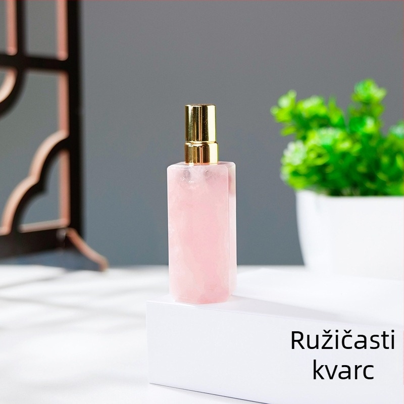 Set kristalnih bočica za parfem s nefritom i ahatom za aromaterapiju i losione, bočice za raspršivanje eteričnih ulja