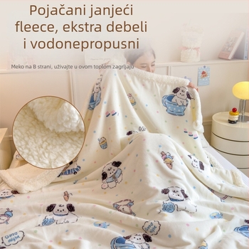 Dvostrano debelo zimskog svilenog deka za ured i odmor na kauču, cartoon uzorak, prilagođljivo