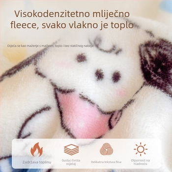 Dvostrano debelo zimskog svilenog deka za ured i odmor na kauču, cartoon uzorak, prilagođljivo