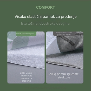 Debeli vanjski kamping deka i sklopiva vodootporna podloga za kampiranje, plažu i piknik