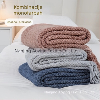 Nordijski minimalistički pleteni deka s balonima - akril, 500–799 g, moderni jednostavni stil, proljeće i jesen, prilagodljivo
