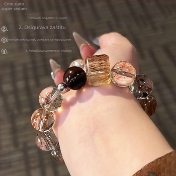Kristalna narukvica, geometrijski dizajn, unisex, Zhuoya marka, proljeće 2025 (Crystal; Copper Hair Crystal; Geometric; Unisex; Spring 2025)