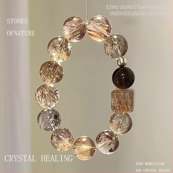 Kristalna narukvica, geometrijski dizajn, unisex, Zhuoya marka, proljeće 2025 (Crystal; Copper Hair Crystal; Geometric; Unisex; Spring 2025)
