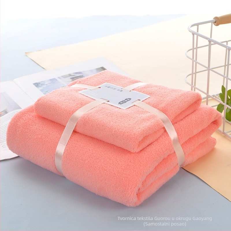 Set ručnika za tijelo i za ruke s rubom od koralnog fleeca | 360 g/m², blago uvijena pređa, jednostavna tkanina, moguć tisak logotipa