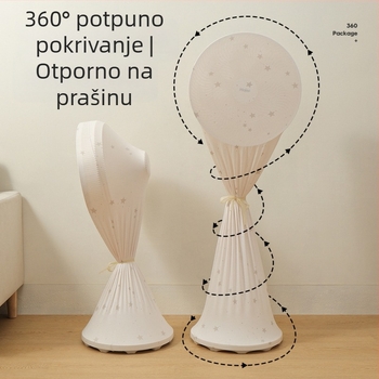 Univerzalni pokrov za prašinu za toranj ventilator — elastična tkanina Milk Silk, poliester-pamuk, mrežasti zaštitni poklopac