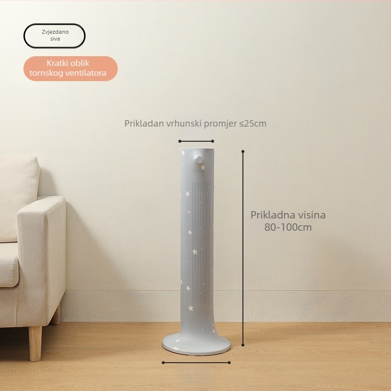 Univerzalni pokrov za prašinu za toranj ventilator — elastična tkanina Milk Silk, poliester-pamuk, mrežasti zaštitni poklopac