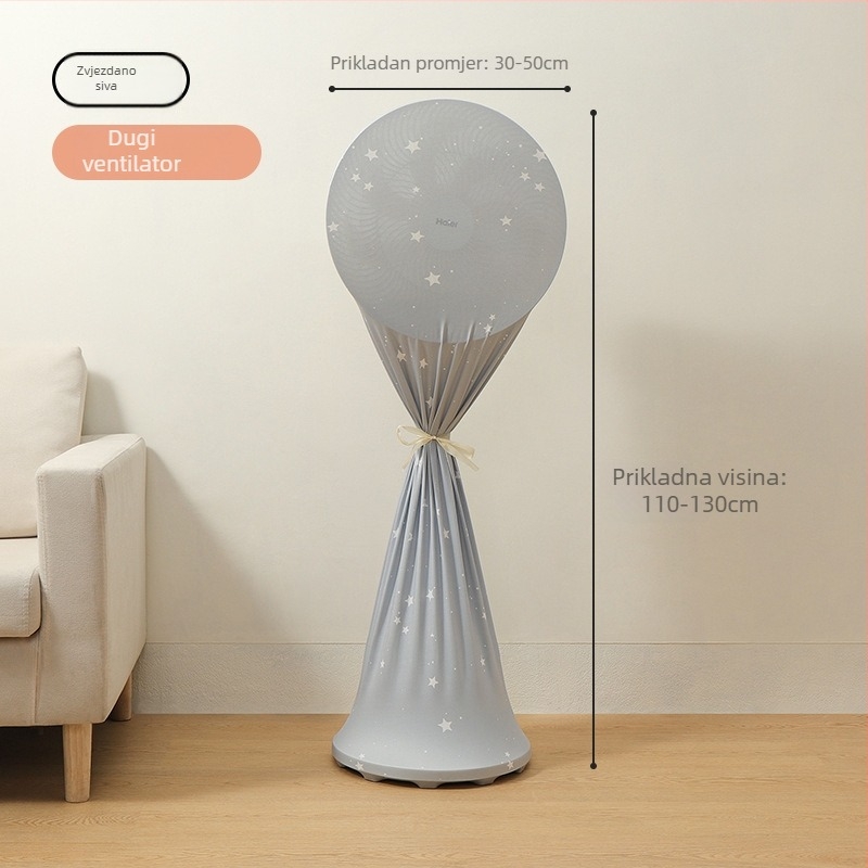 Univerzalni pokrov za prašinu za toranj ventilator — elastična tkanina Milk Silk, poliester-pamuk, mrežasti zaštitni poklopac