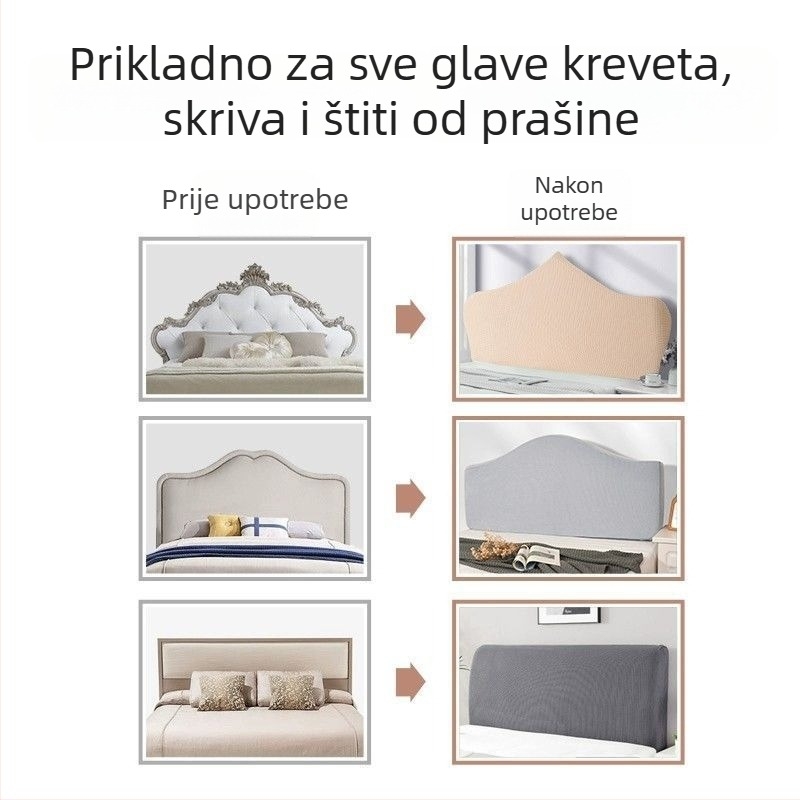 Navlaka za naslon kreveta, elastična, cijelogodišnja, univerzalna prilagodba, zaštita od prašine