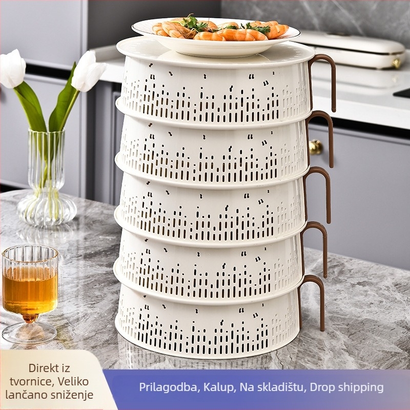 Poklopac za hranu za ostatke – plast za hranu, prozračan, otporan na prašinu i komarce