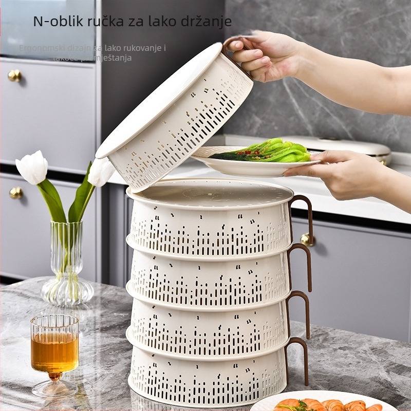 Poklopac za hranu za ostatke – plast za hranu, prozračan, otporan na prašinu i komarce