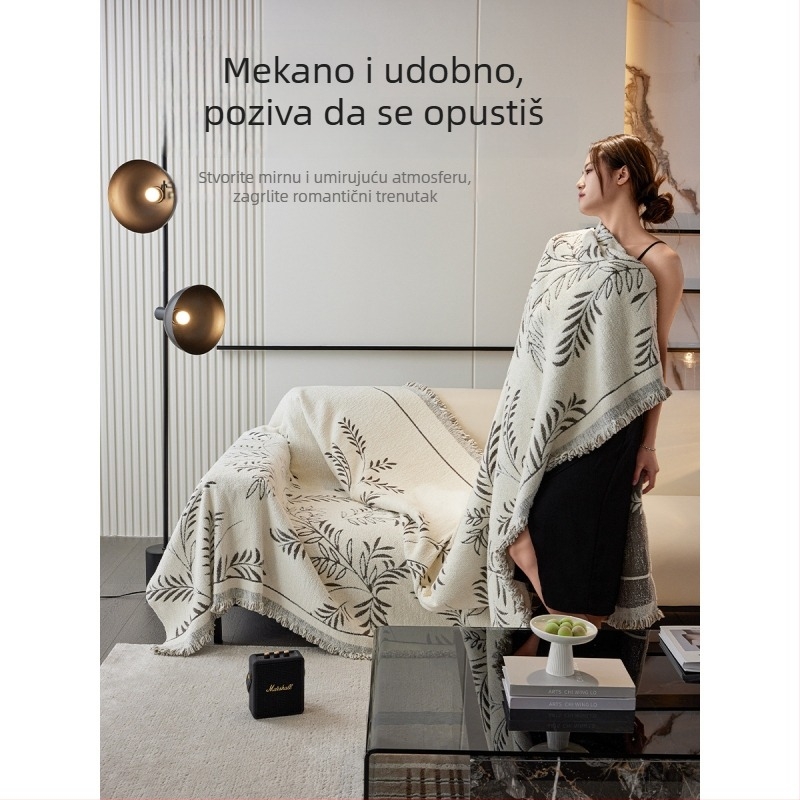 Chenille navlaka za kauč, univerzalna kompatibilnost, šumski stil, tip jastuka