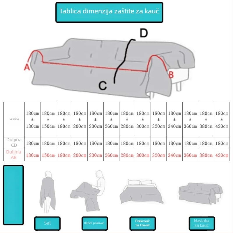Presvlaka za sofa Chenille - trosjedna, dvostrana, cvjetni uzorak, svestrana