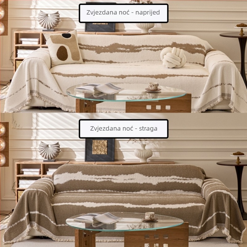 Presvlaka za sofa Chenille - trosjedna, dvostrana, cvjetni uzorak, svestrana